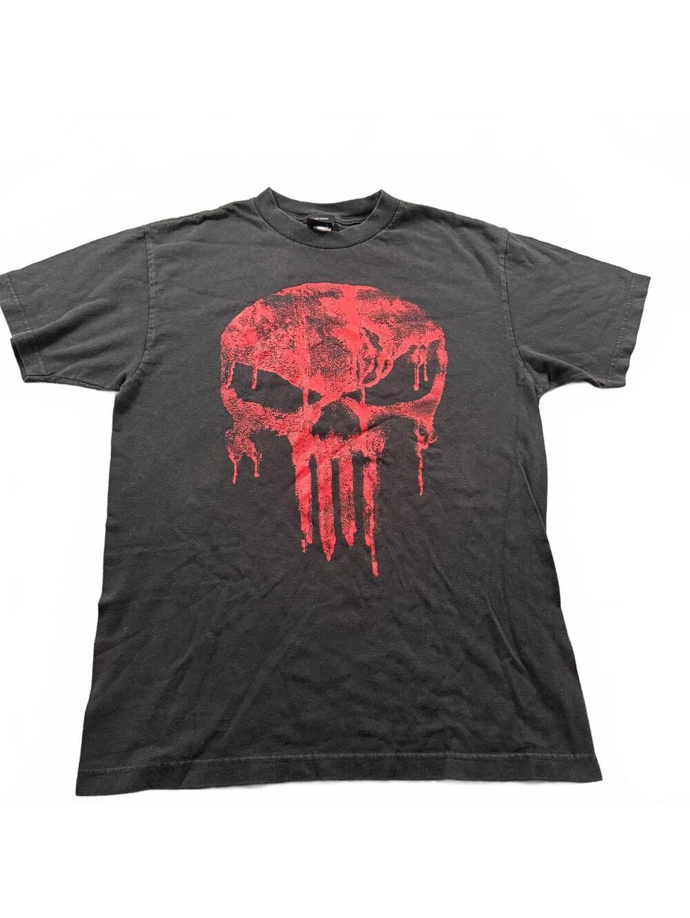 Marvel The Punisher Men's Graphic T-Shirt - Black with Red Dripping Skull